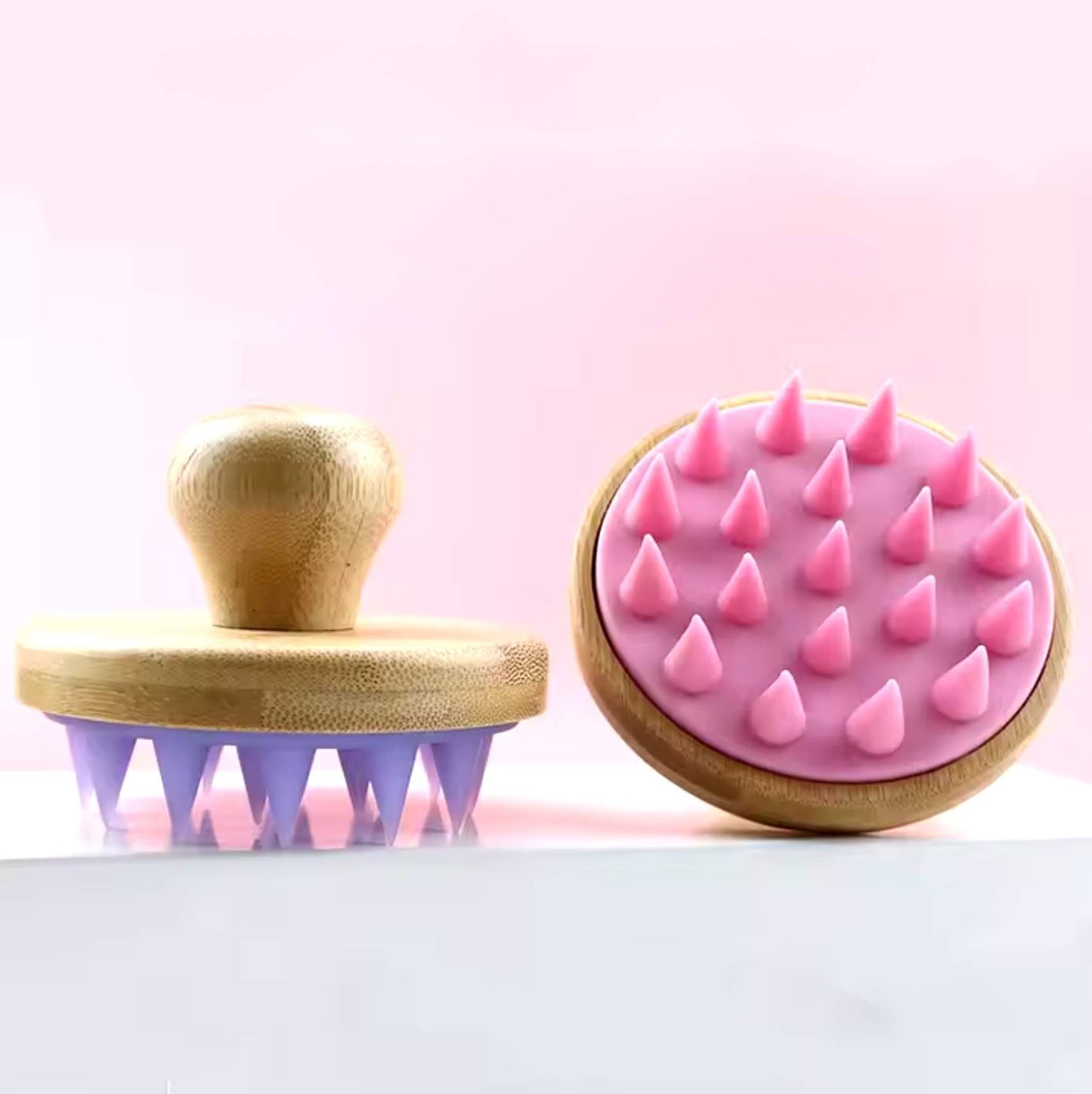 Bamboo scalp blood circulation stimulating brush